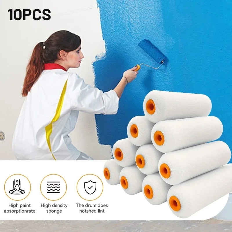 Miniature Painting Set - 10 Rodillos de Espuma Blancos Mini