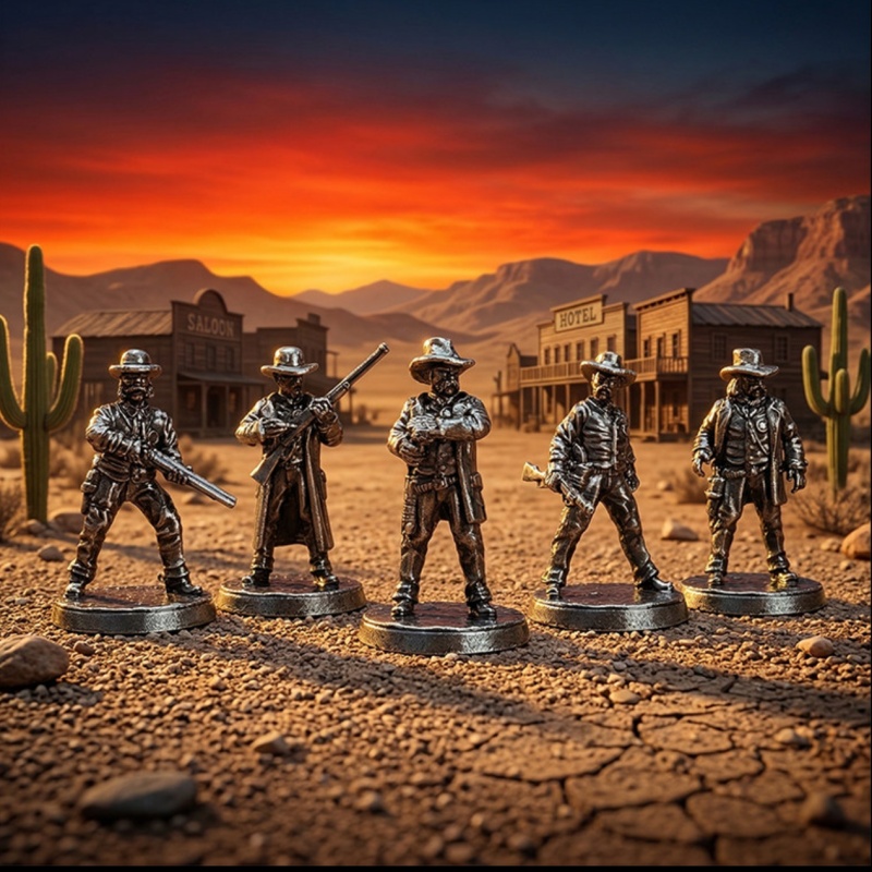 Board Game Wild Wild - Set de Miniaturas Metálicas del Viejo
