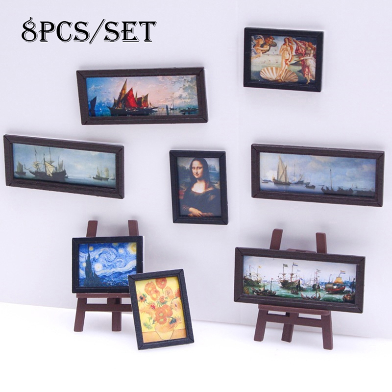 Miniature Painting Set - 8 unids/set 1:12 casa de muñecas
