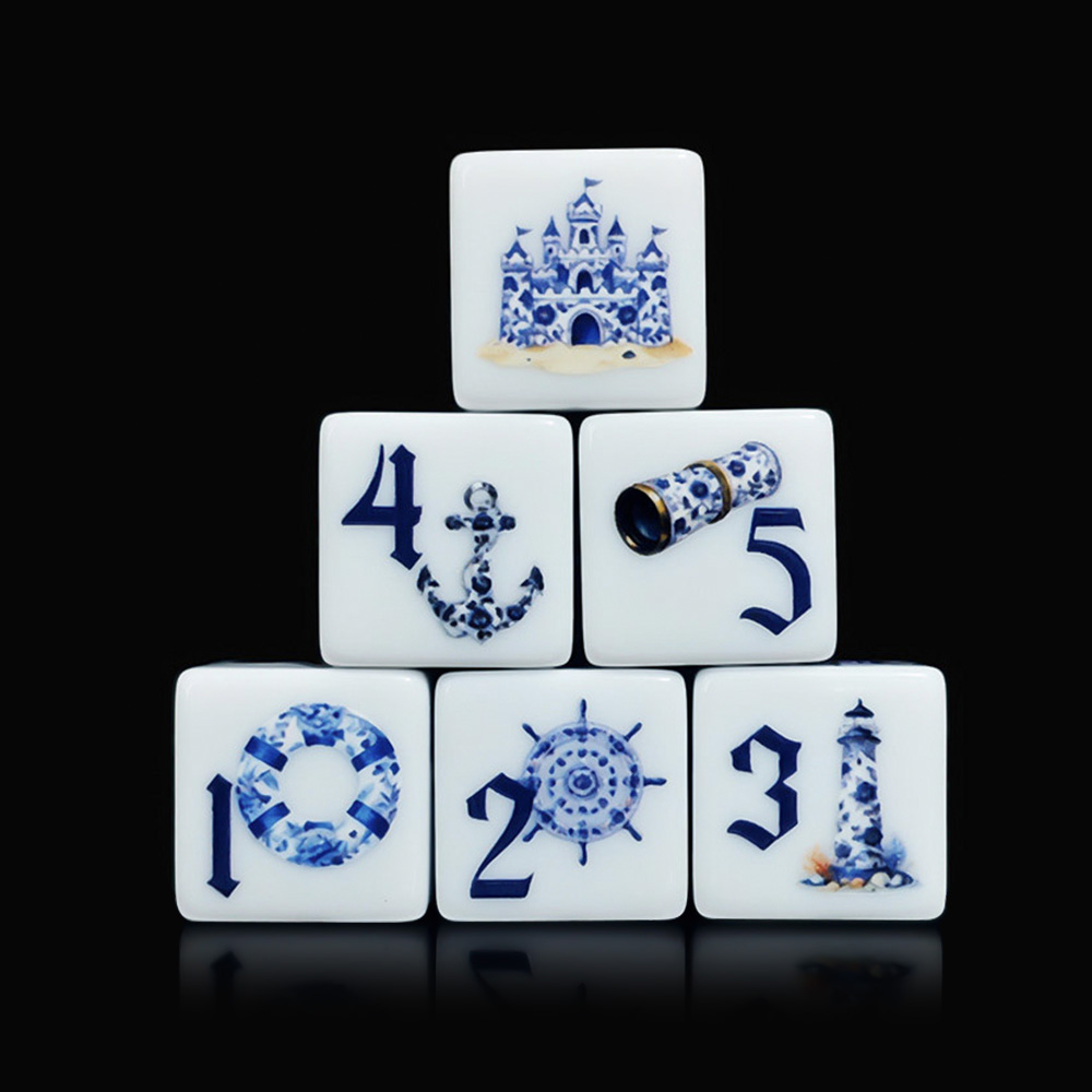 12 dados acrílicos náuticos az - Board Game Arena reseña y precio
