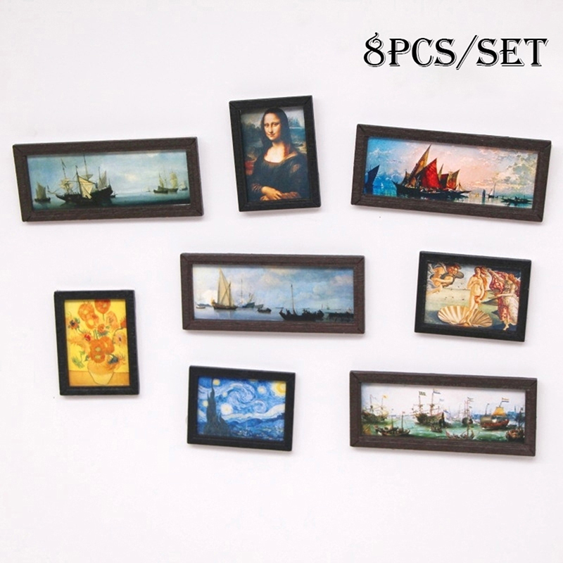 8 unids/set 1:12 casa de muñec - Miniature Painting Set reseña y precio