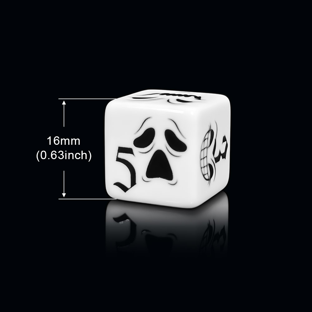 12 dados D6 con diseño de cara - Board Game Horror reseña y precio
