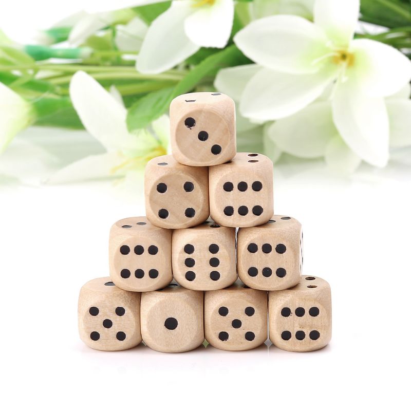 Dados madera 6 caras D6, 10 Ud - Board Game Loop reseña y precio